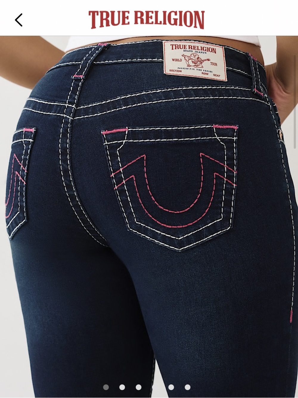 True Religion Women's Dark Blue w/Pink Accent Stitching - Picture 7 of 7
